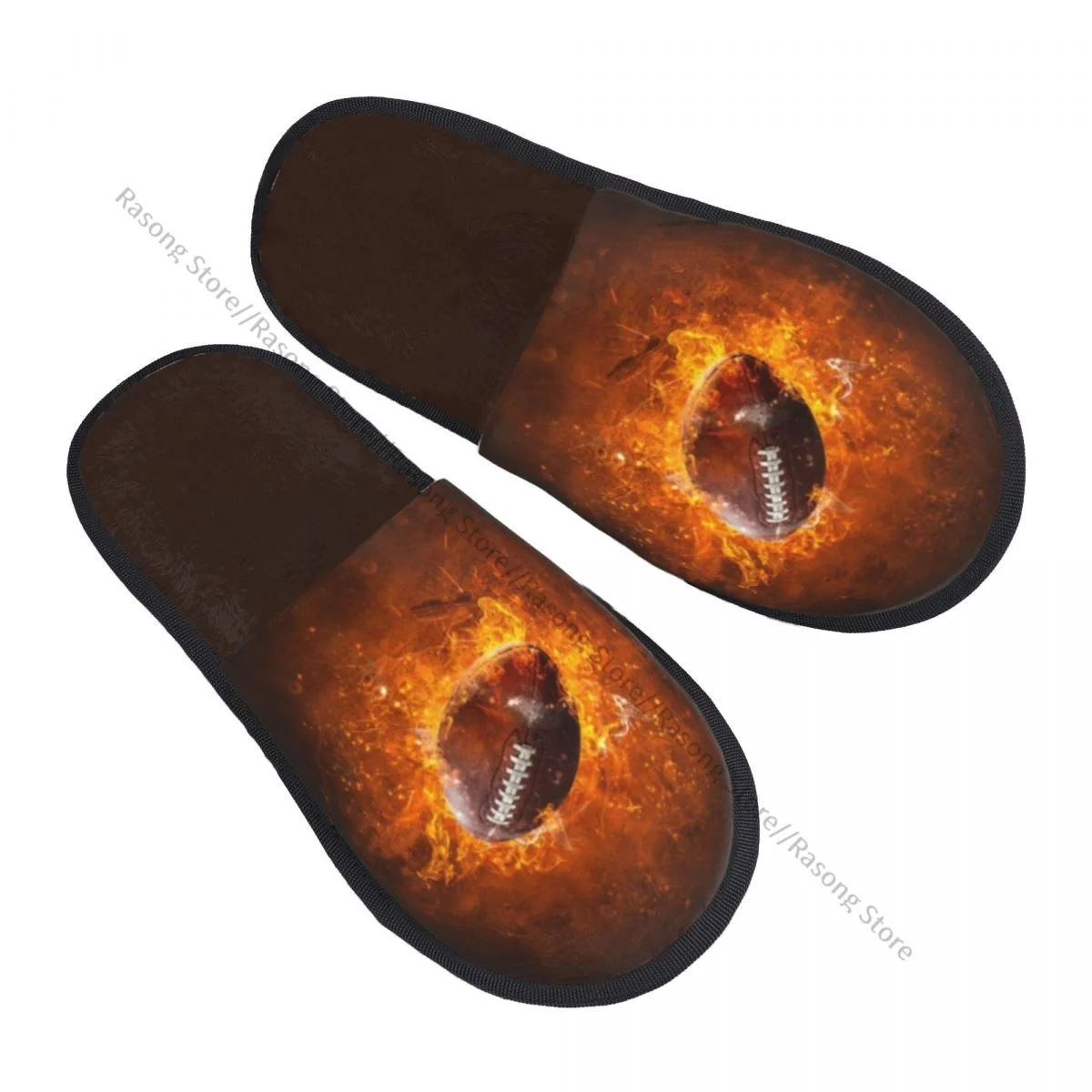 Winter Slipper Woman Man Fluffy Warm Slippers American Football House Slippers Shoes