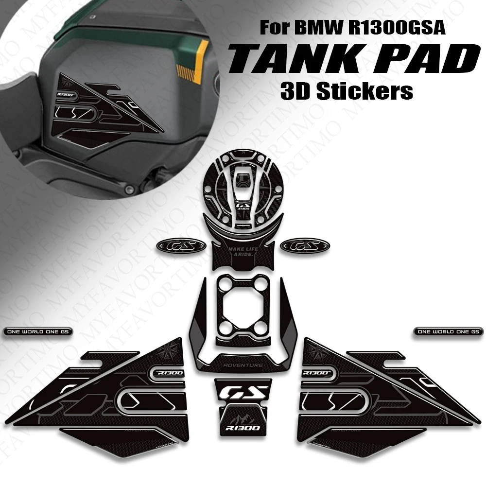 

2024 2025 Motorcycle Decals For BMW R1300GSA R 1300 GS Adventure GSA Tank Pad Side Grips Gas Fuel Oil Cap Kit Knee 3D Stickers