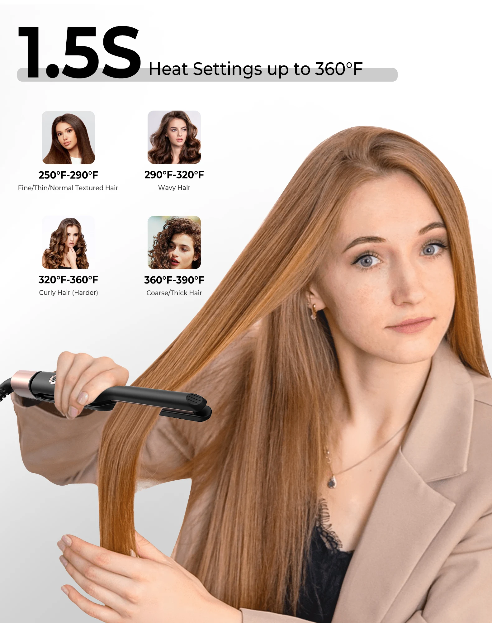 3/10 Inch Pencil Flat Iron Small Flat Irons for Short Hair Beard and Pixie Cut Mini Ceramic Tourmalin Hair Straightener