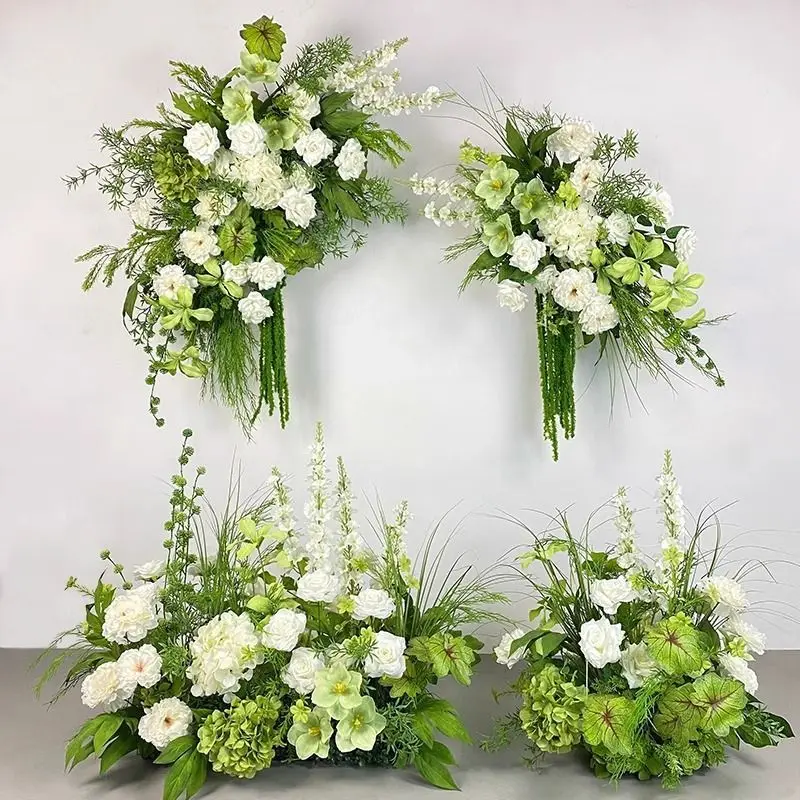 Wedding floor row flower forest series window landscaping arrangement t stage wedding stage flower arrangement road lead