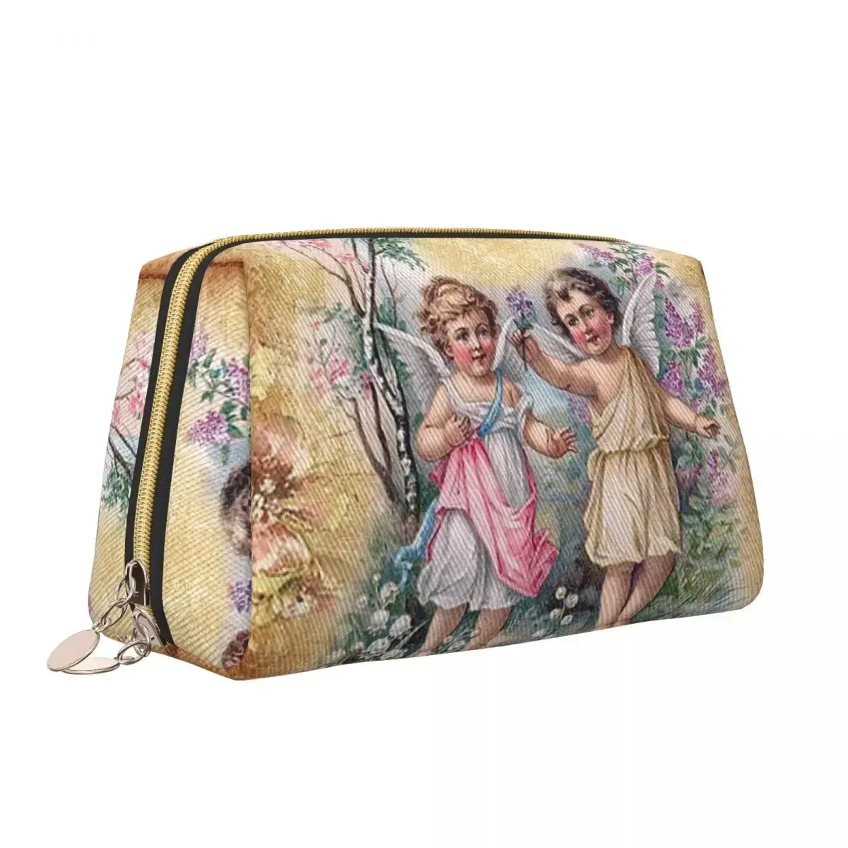 Custom Victorian Angel Toiletry Bag Women Vintage Angel Cosmetic Makeup Organizer Ladies Beauty Storage Dopp Kit Case