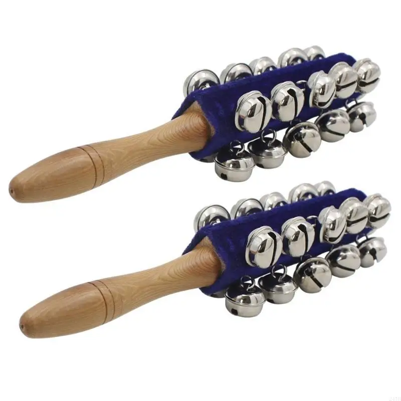 2Pcs Handle Shaker Musical Percussion Bells Sleigh Bells Musical Percussion Bells for Christmas Concerts