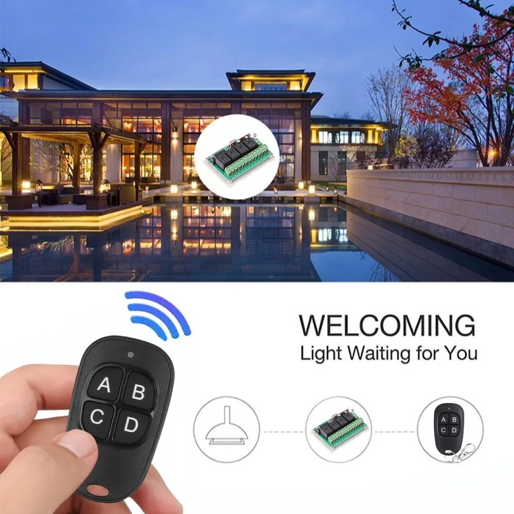 433Mhz Remote Control Switch RF Wireless Learning Remote Control DC12V 1CH Relay Receiver Module RF Transmitter Electronic Lock