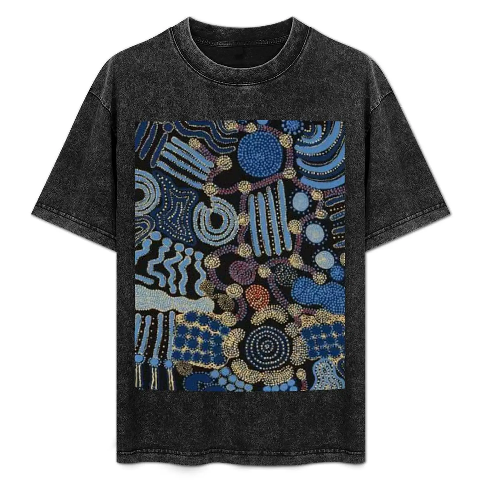 

Australian aboriginal art T-Shirt Large Size Basic Casual T-Shirt