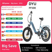 DYU FF500 E-bike Folding 500W Motor 48V13.5AH Lithium Battery City Riding Electric Bicycle Women's 20*4.0 Fat Tire Electric Bike