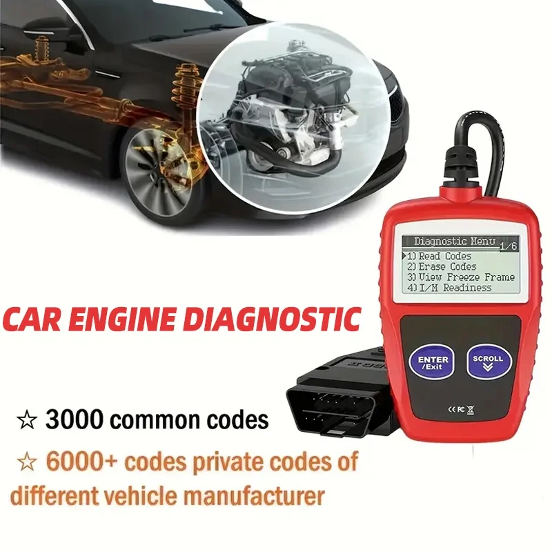 1PCS Car Fault Diagnosis Instrument Obd2 Clear Fault Codes Diagnostic Scanning Tools Universal Version Car Accessories