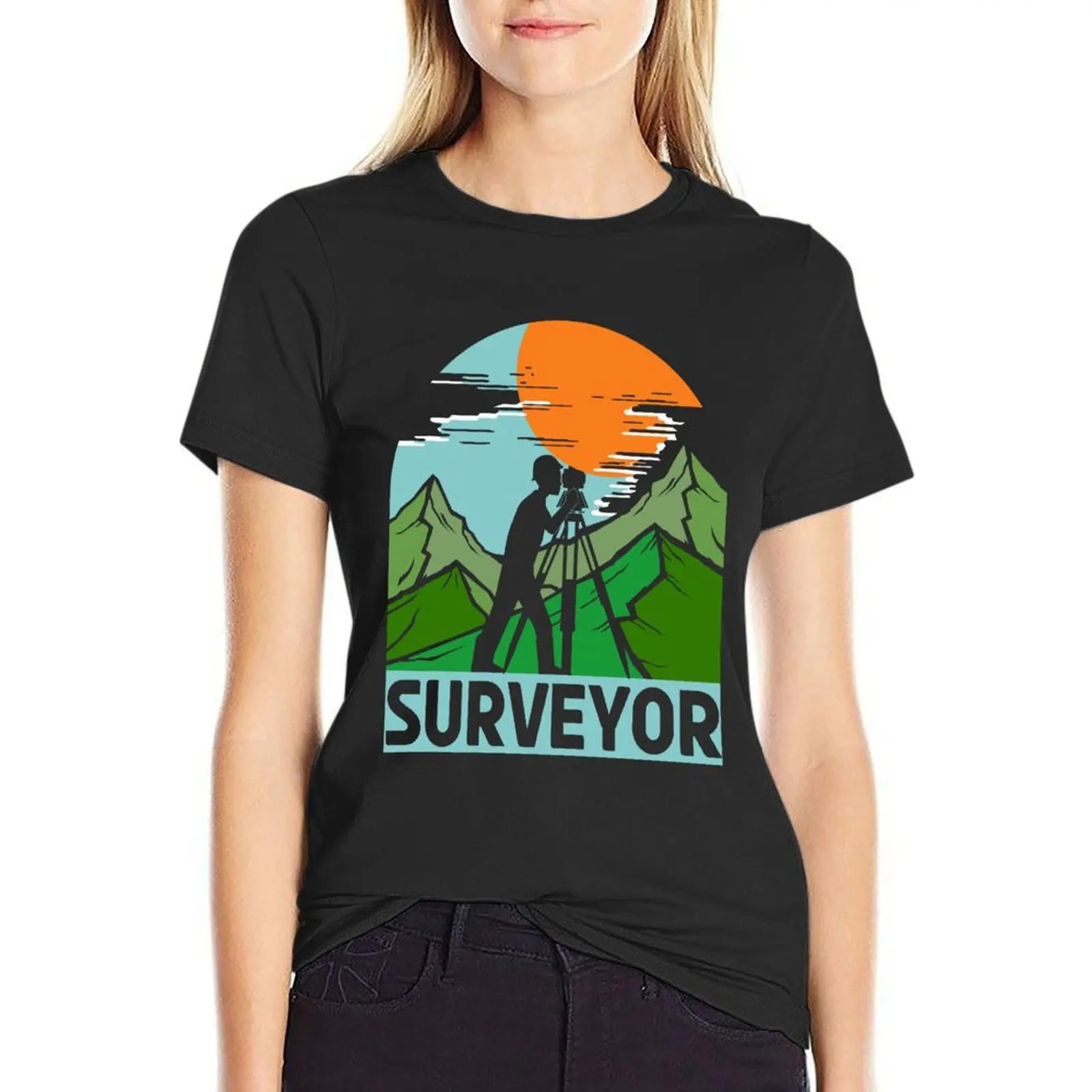 

Футболка SURVEYOR, винтажная одежда, быстросохнущая женская футболка большого размера для женщин