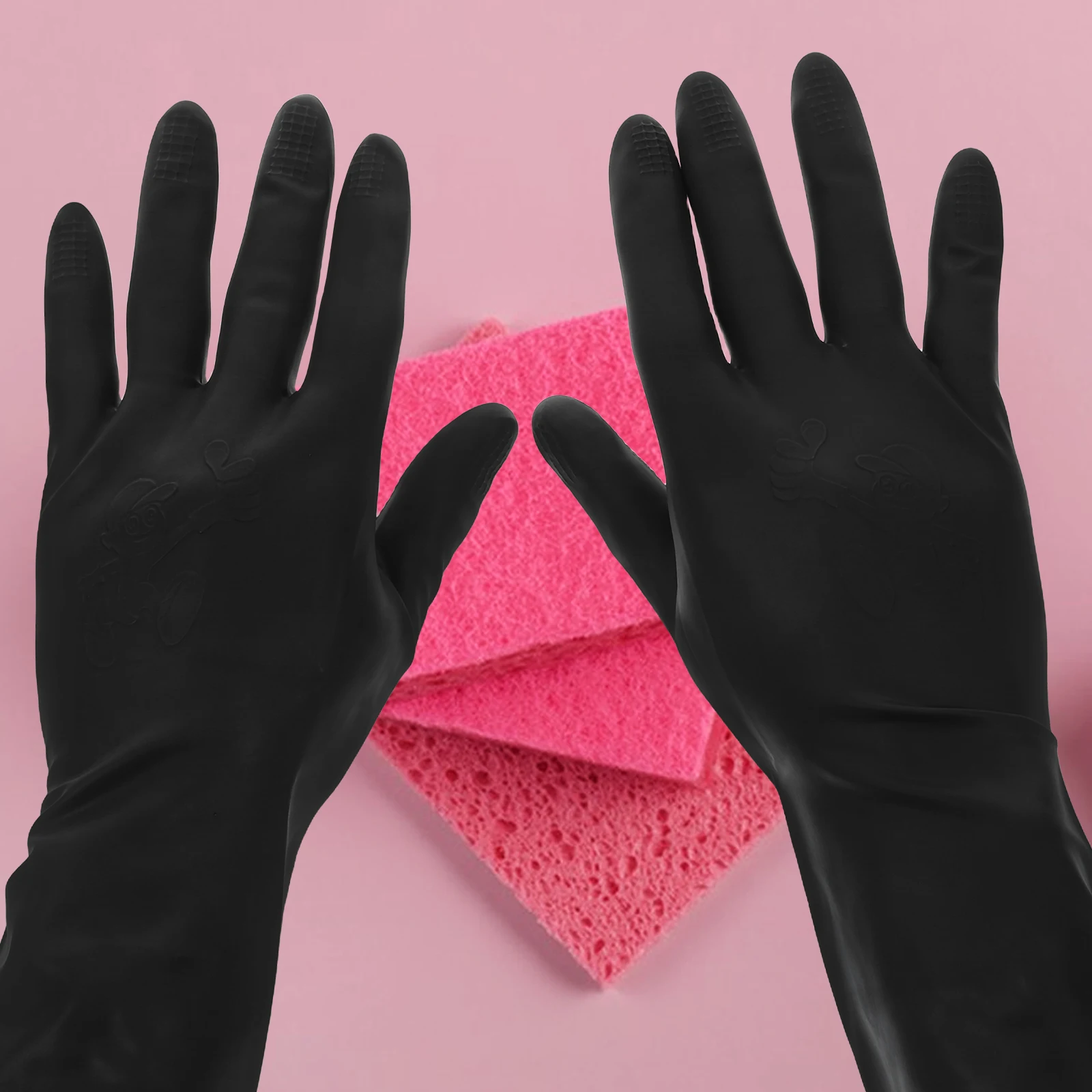 

5pcs Waterproof Latex Gloves Non-Slip Hair Dyeing Hand Protectors Reusable For Salon Home Garden Cooking Craft