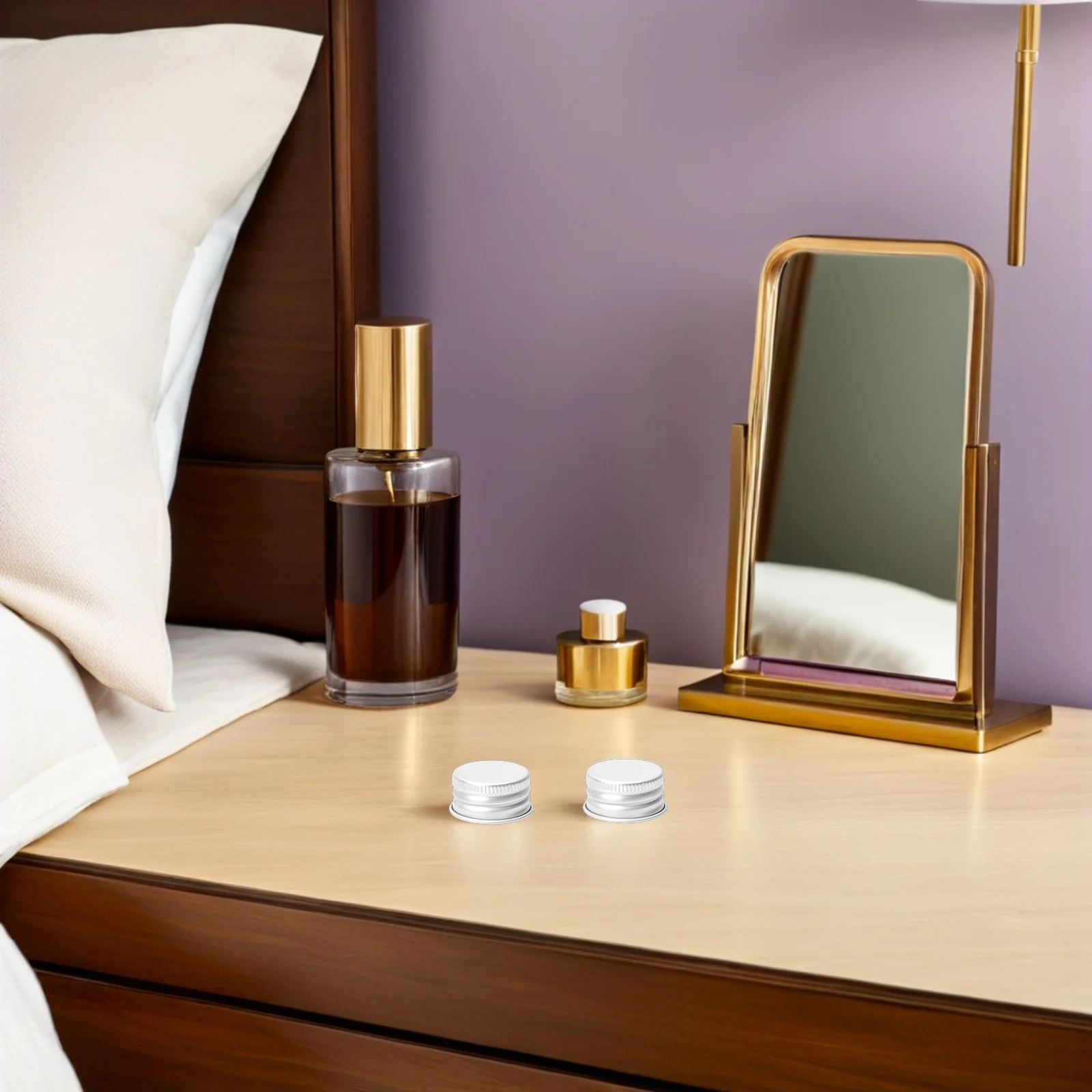 

100Pcs 20mm Leakproof Aluminum Lids for Lotion Bottles Glass Jars High Transparency Screw Top Lids Replacement