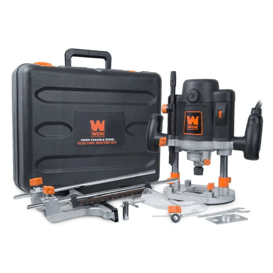WEN Products Enrutador de carpintería de inmersión de velocidad variable de 15 amperios con estuche, RT6033