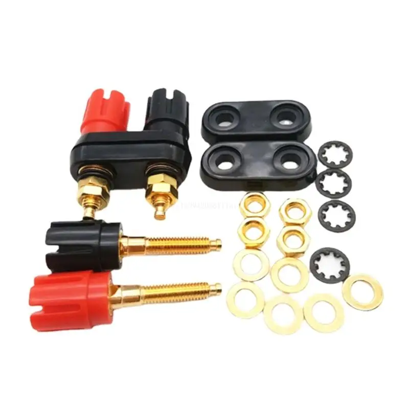 

Red Black Connector Amplifier Terminal Binding Post Banana Plugs Couple Terminal Dropship