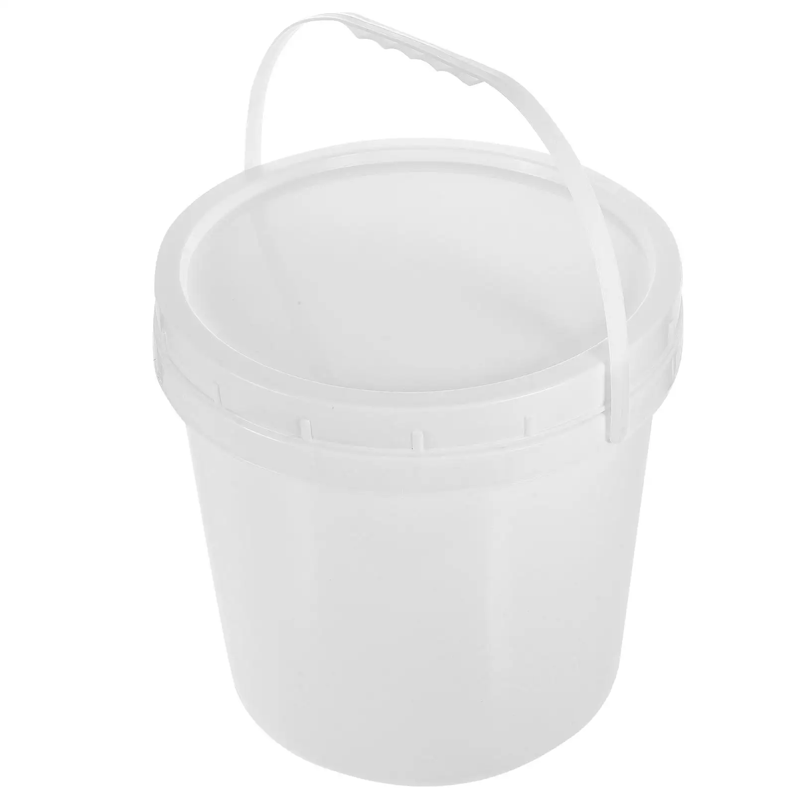 White ABS Bucket 9L Round H held Storage Container Lid Water Oil Paint Empty Sturdy Safe Food Grade Lightweight Pet