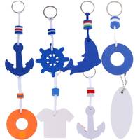 Boating Sea Fishing Water Floating Keychain Key Ring- Anchor Shape Blue Water Sports Rowing Inflatable Boats Yacht Accessories