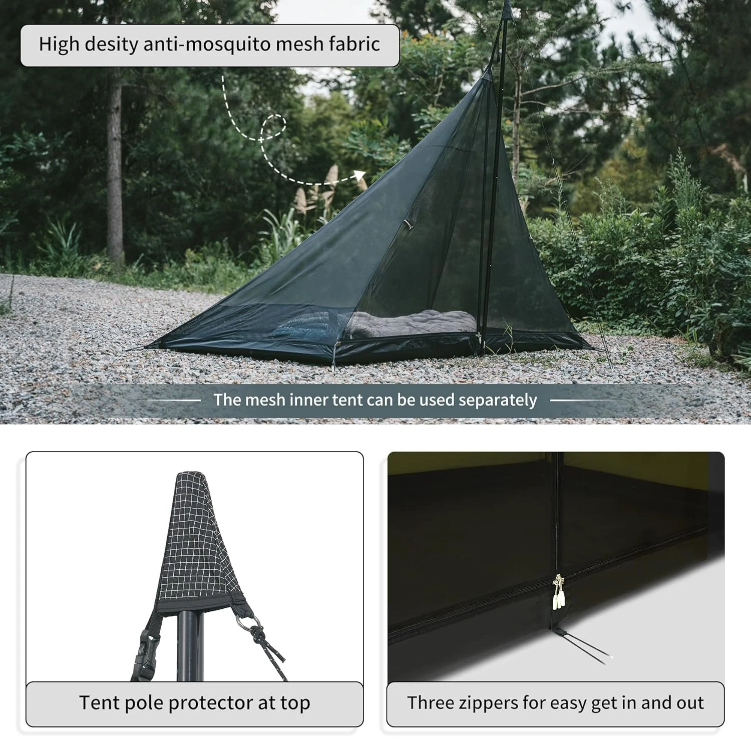 Ultralight Pyramid Camping Tent 4