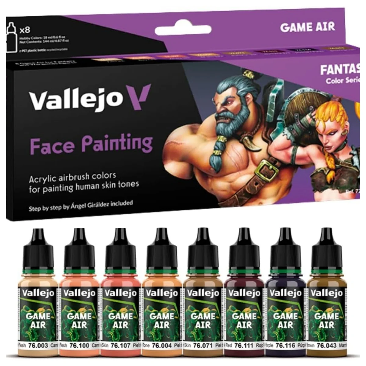 Vallejo - Face Painting Set | Game Air | Fantasy Color Series Miniature Model