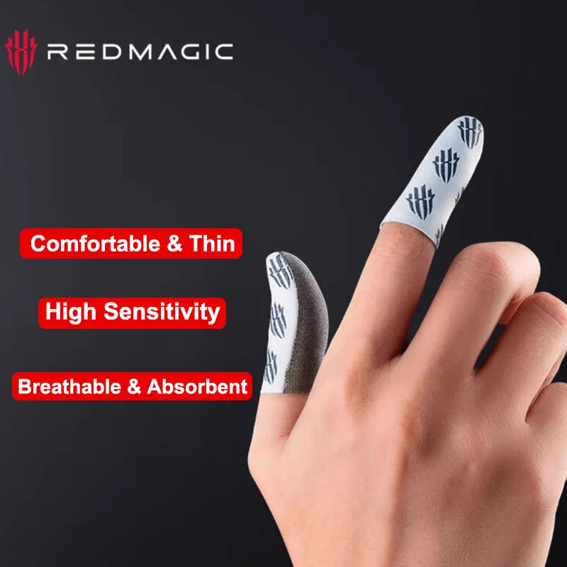 1Pair Original Fingertips For Red Magic Fingertip Slivercloth Breathable Finger Glove Sweatproof Anti-slip Phone Gamepad Cover