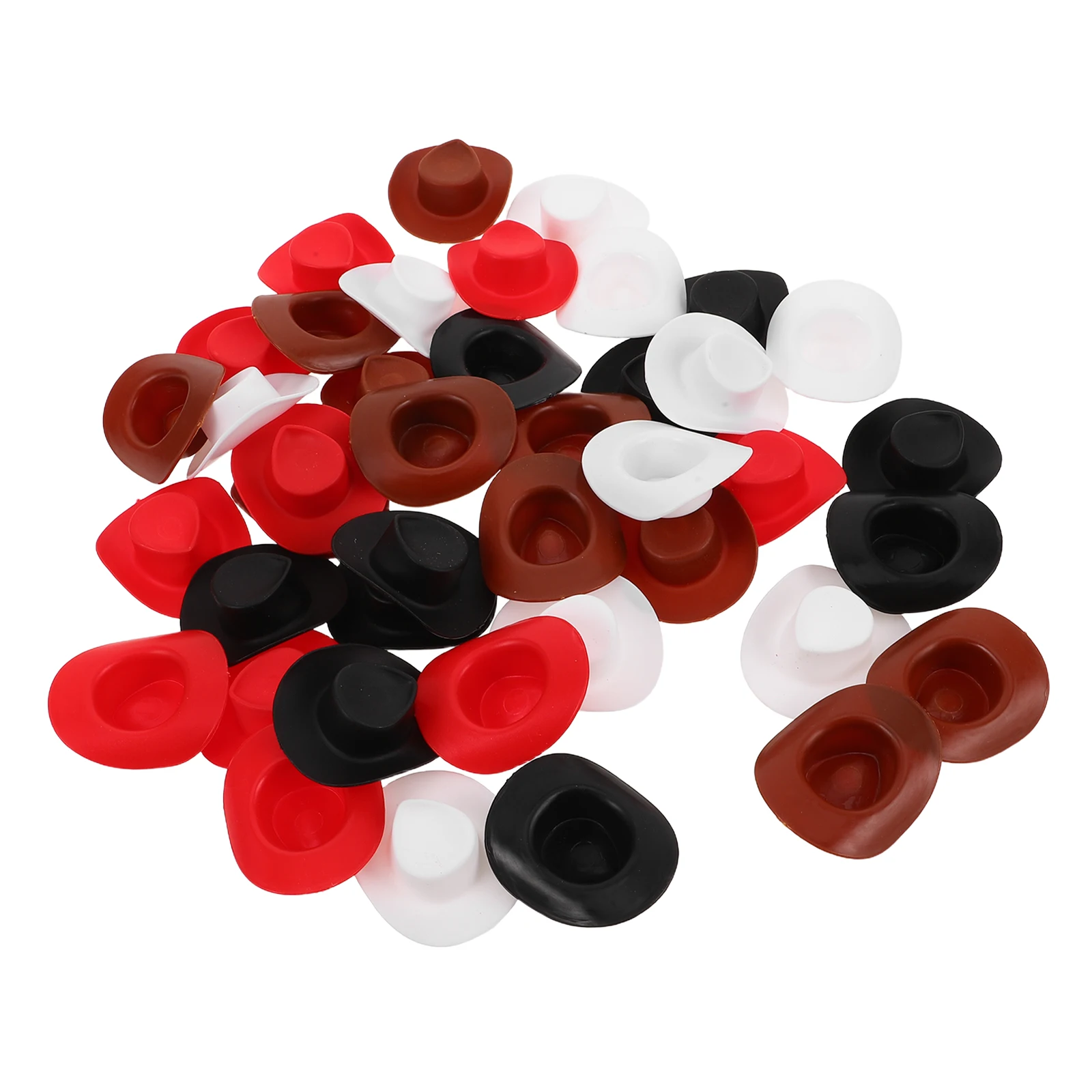 40 Pezzi Mini Cappelli da Cowboy, Simpatici Cappellini Western in Plastica, Accessori Decorativi per Feste, per Piccoli Lavori Artigianali e Case delle Bambole