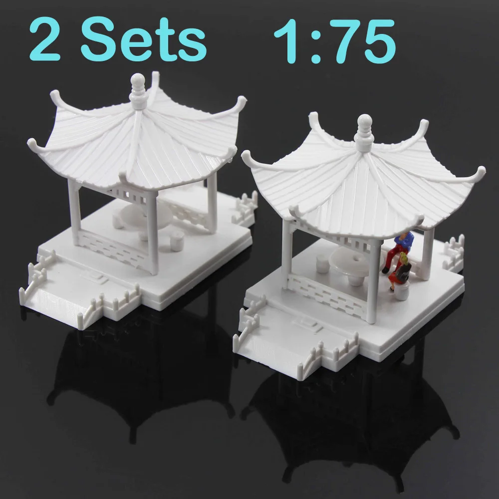 Gy01 2 Sets Paviljoen Model Gloriette Chinese Bouw Educatief 1:100 1:75 1:160 Spoorwegmodellering