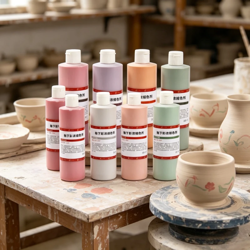 500ml Lead-Free UC Underglaze Concentrate, Medium-High Fire Ceramic Pigment for Pottery & Crafts