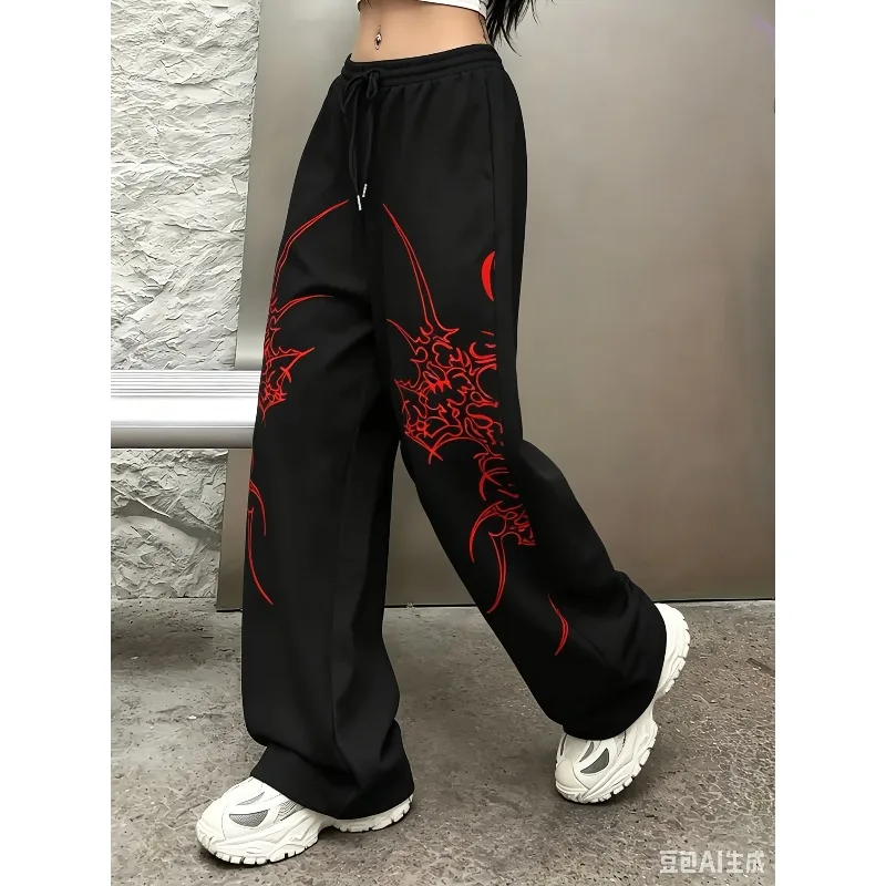 MOTO Men's Gothic Print Casual Jogging Sport Pants Multifunctional Couple Pants Fashion Hip Hop Pants Comfortable Sport Pants