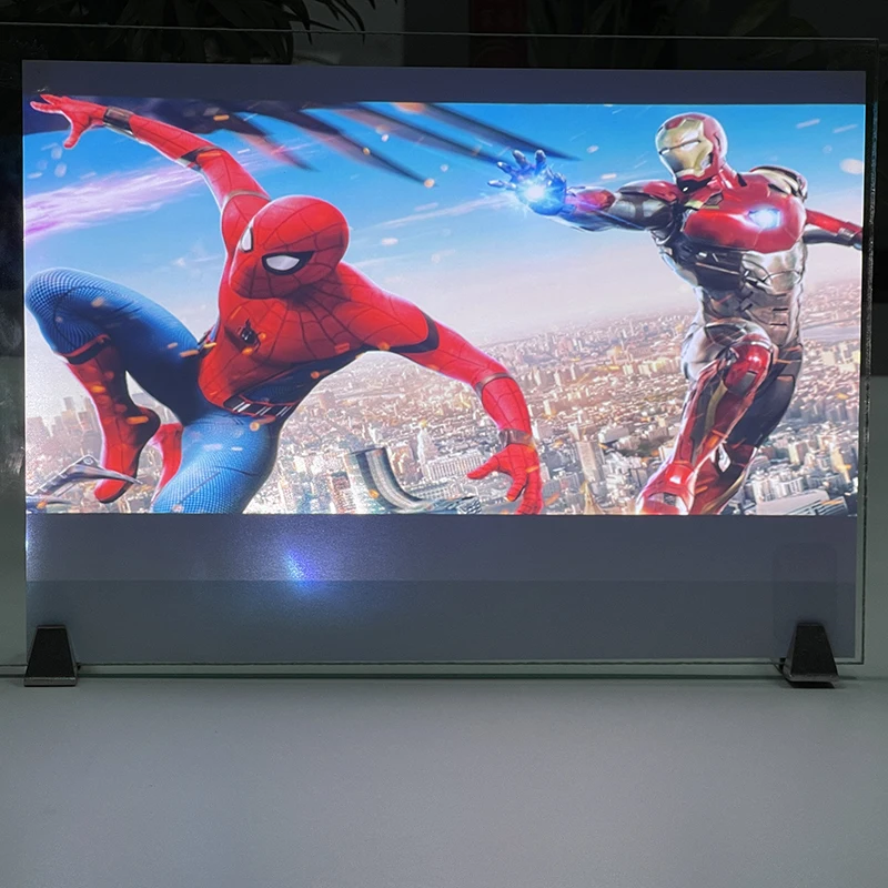 3D ALR White Front Projection Screen Film Holographic Self Adhesive Screen For Smart Window Glass Advertising