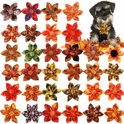 50PCS Movable Pet Dog Bowtie Collar Accessories Thanksgiving Pet Dog Bow Tie Collar Pet Supplies For Fall Dog Accessories