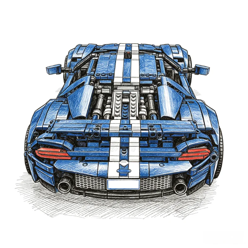 1468Pcs 1:8 Scale Supercar Model Building Blocks Kit DIY Assembly Racing Vehicle Bricks Toy For Adults Birthday Collection Gifts
