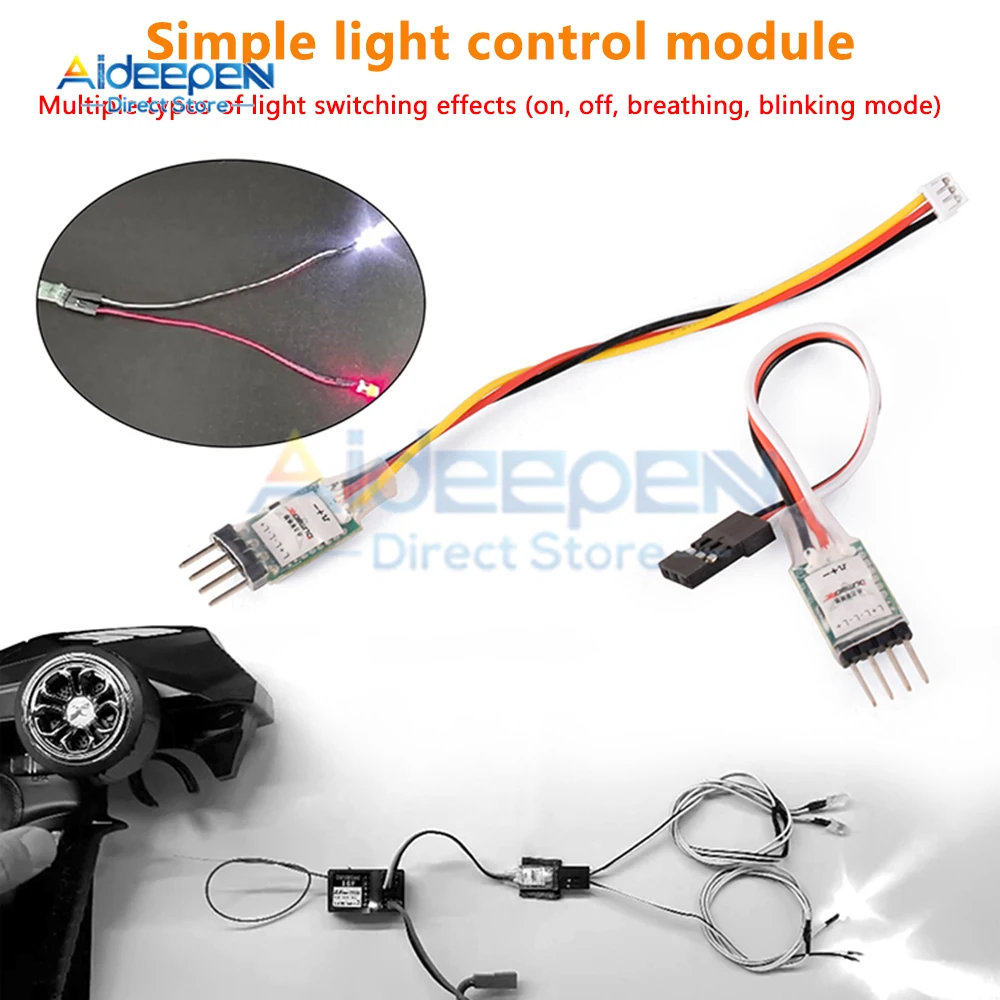 3CH LED Lamp Licht Controller Schakelpaneel Systeem Schakelaar in/uit JR Plug voor RC Mini Auto Voertuig Vaste Vleugel Vliegtuig Speelgoed DC 4.8V-6V