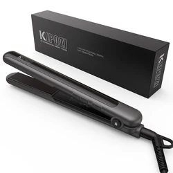 KIPOZI-Ferro liso profissional do cabelo, 2 em 1, encrespador, temperatura ajustável, aquecimento rápido, alisador, alisamento ferro