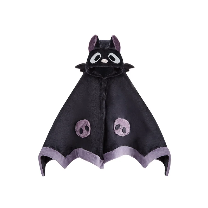 Kawaii Cartoon Bat Y2k Plush Pajamas Anime Cloak Sleepwear Costume Halloween Cloak for Adults Winter Pajamas Women Blanket Cape