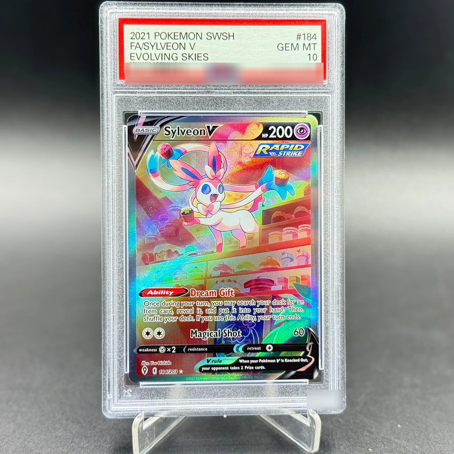 

Sylveon V - 184/203 - Evolving Skies Alt Art Espeon V 10 Points Card DIY High Quality Anime Game Gathering Board Cards