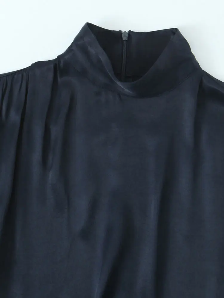 فستان قصير مثير للربيع لعام 2026 من NLZGMSJ فستان جديد بلون سادة بدون أكمام من الدانتيل للتجاعيد فساتين نسائية للحفلات المسائية