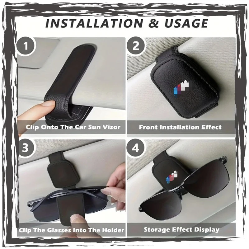 Car Supplies Magnetic Leather Sunglasses Clip-on Car Sun Visor For BMW M5 M4 M3 F20 F40 F22 F30 E90 F32 F10 F06 F07 F46 E60 Z4