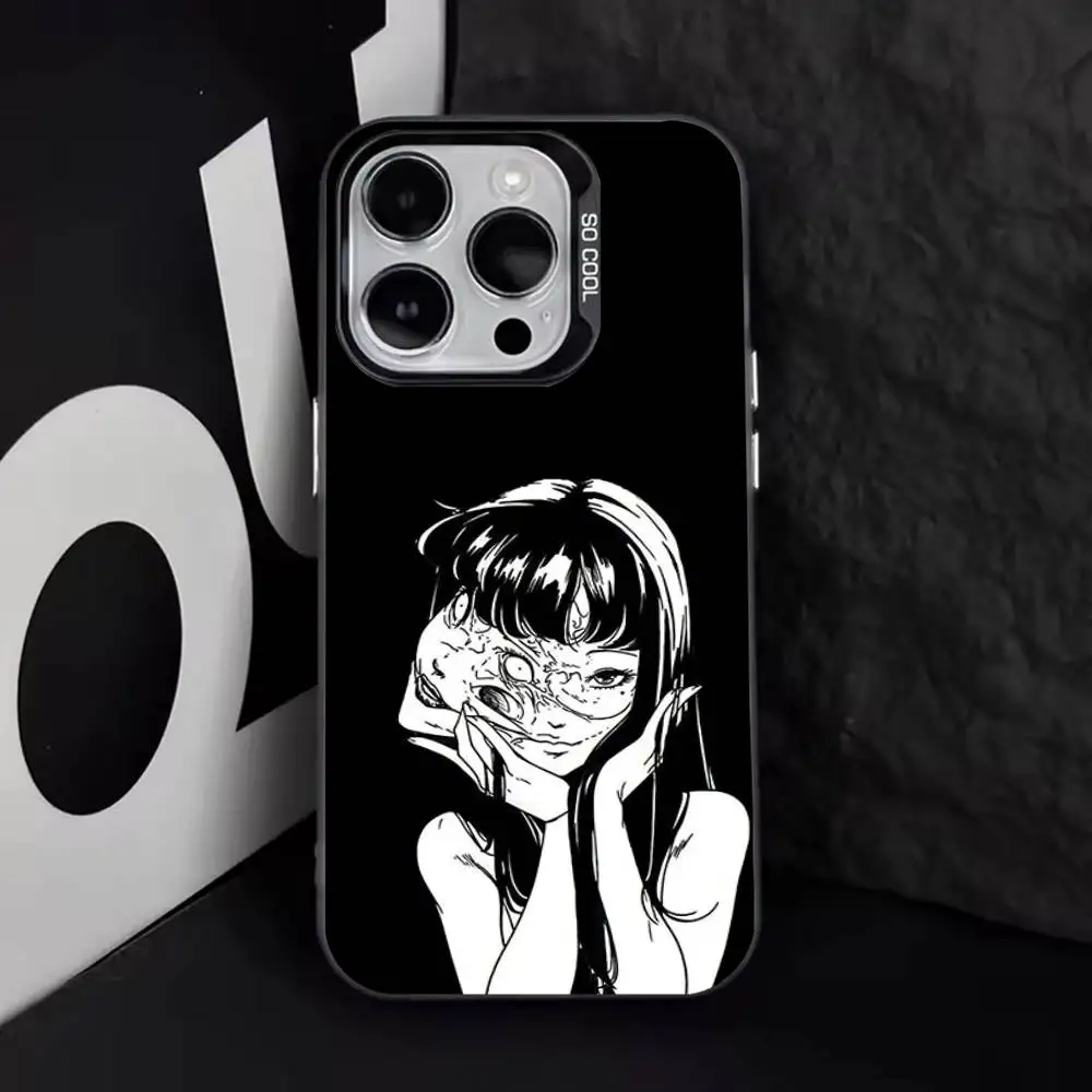 Casing HP Comics J-Junji Ito T-Tomie Untuk iPhone 17,16,15,14,13,12,11,Pro,Max,Plus,E,Air,Mini Bahan Tpu Hitam
