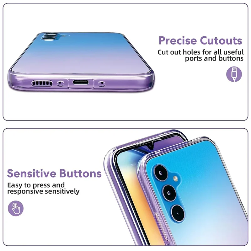 Soft Silicone Case For Samsung Galaxy A55 A15 A35 A25 A05S A54 A34 A24 A14 A53 A33 A23 A52 A32 Ultra Thin Clear Back Cover Shell