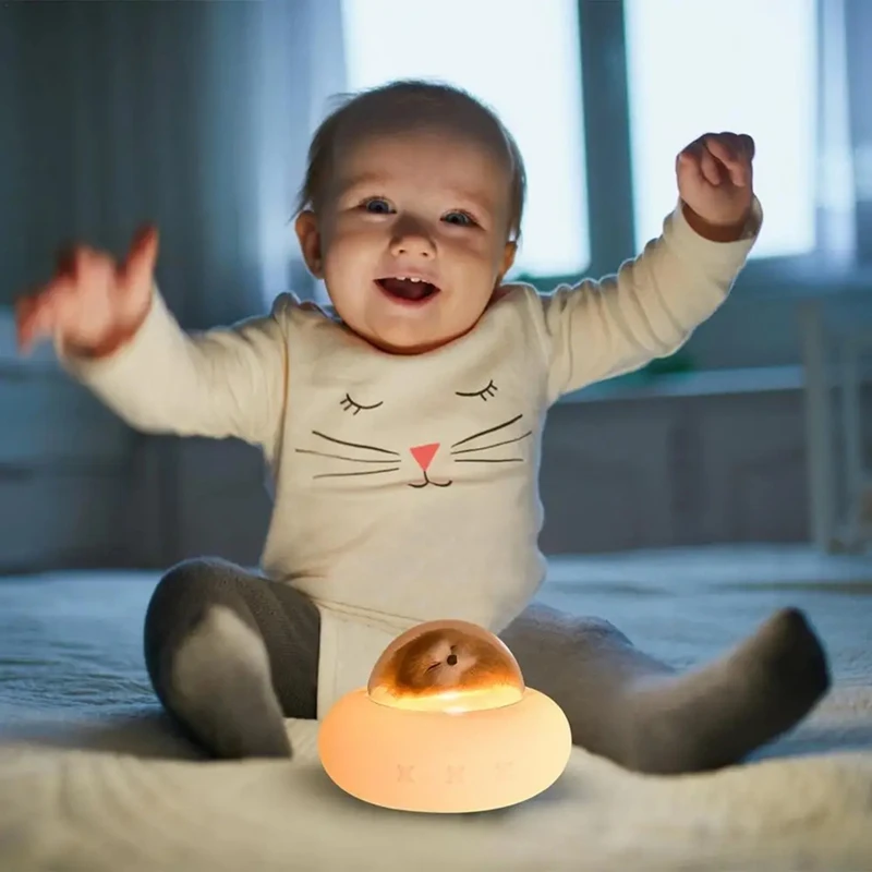 Lámpara de nave espacial de silicona F-3C, nave espacial para mascotas de 7 colores, luz Led nocturna de animales, lámpara de noche de silicona para niños, luz de ambiente