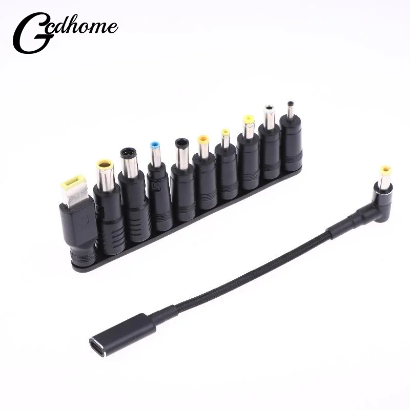 100W Universal USB TypeC Laptop Charger Adapter Cable with Replaceable Tips for   Notebook Quick Charging for Home Office