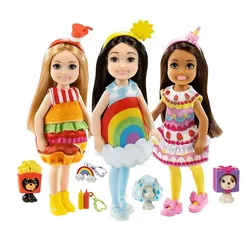 Original Barbie Dolls Club Chelsea Dress Up Burger Costume Pets Accessories Kids Toys for Girls Princess Play House Set Juguetes