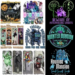 Haunted Mansion Disney Halloween Castle Mickey Minnie Iron On Transfer Clothing Thermoadhesive Patches Stickers on Fabric