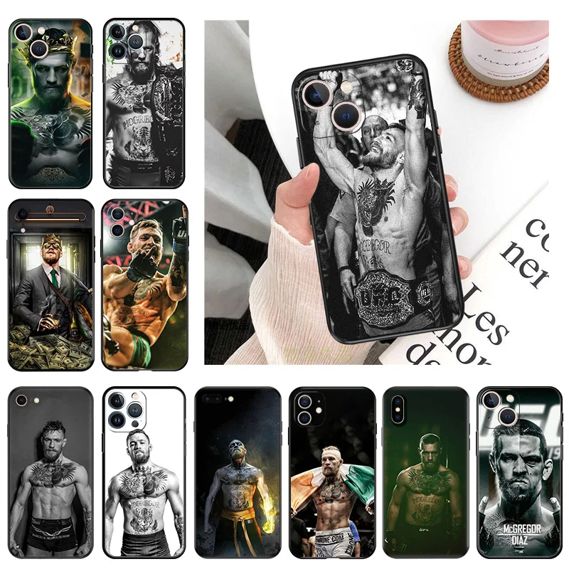 Casing ponsel Ultra tipis Matte lembut Conor Mcgregor untuk iPhone 16Pro 15 14 13 12 Mini 11 16 Pro Max 7 8 Plus XR SE Boxing King Cover