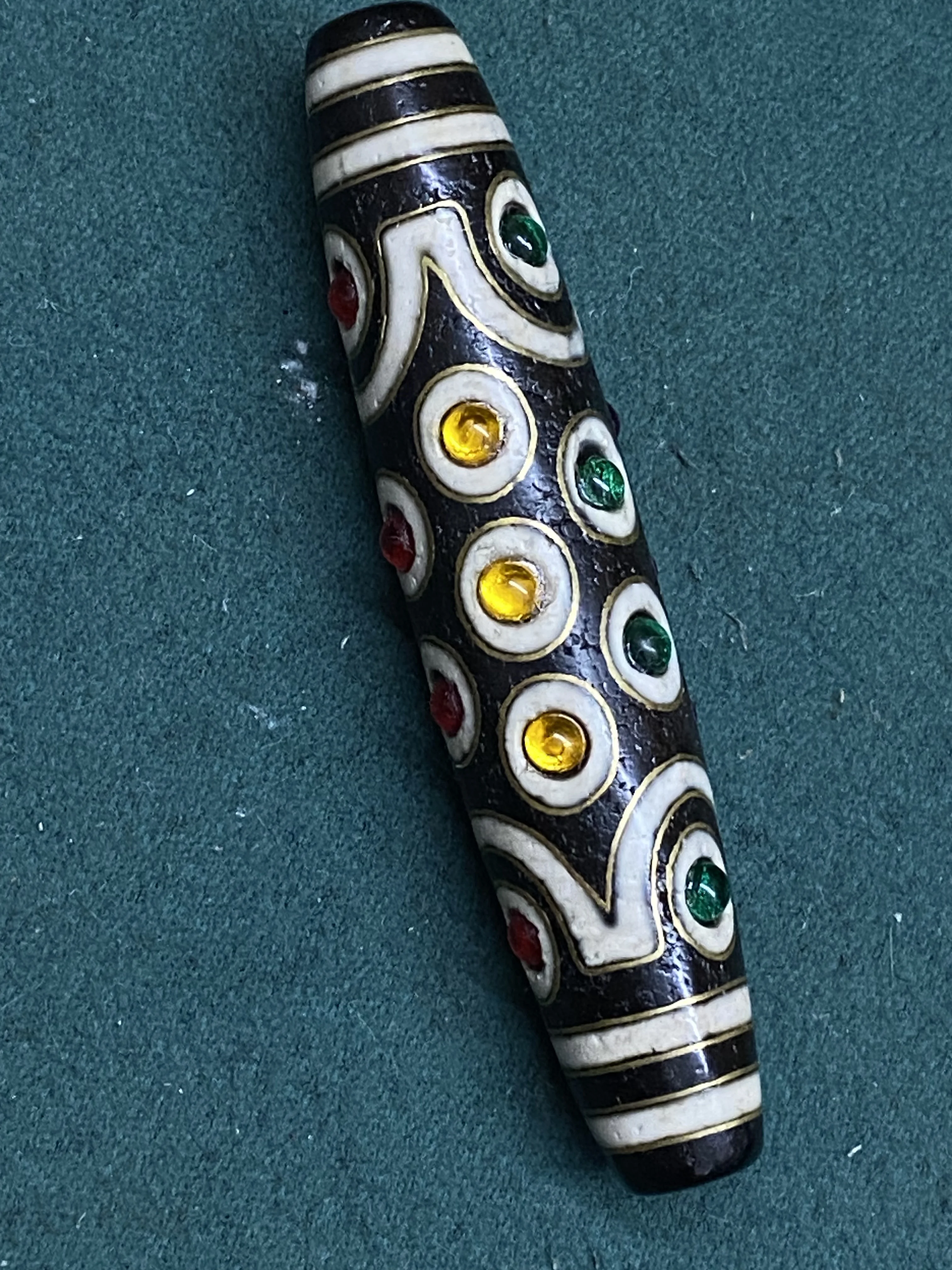 

Magic Tibetan Old Oily Silver&crystal Inlay 21 eyed Totem dZi Bead Pendant Amulet Talisman Treasure Timestown UPD22