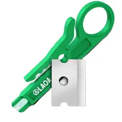 LAOA Multi functional Small Green Knife Wire Stripping Tool Mini Network Stripper Phone Line Network Line Card Wire Knife