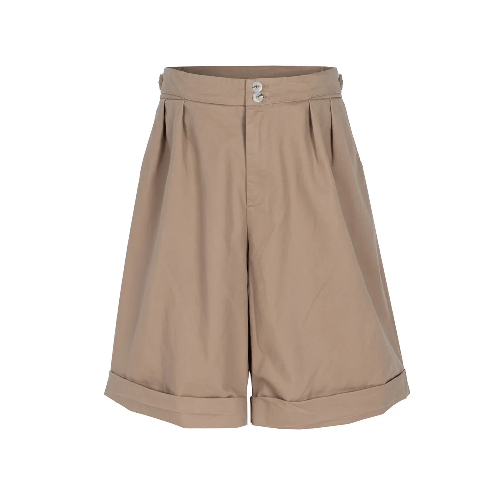 

High Street Trendy Series Five-Point orts ex Summer American Retro Pleated Versatile orts Straight Leg Casua...