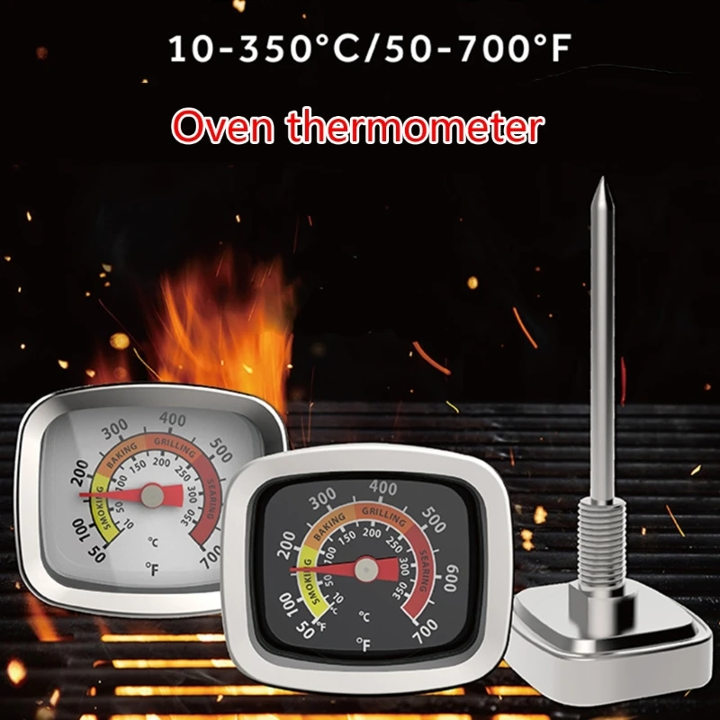 Professional Outdoor Stainless Steel BBQ Smoking Thermometer with Clear Scale Temp Gauges Grill Smoker Pit Thermostat