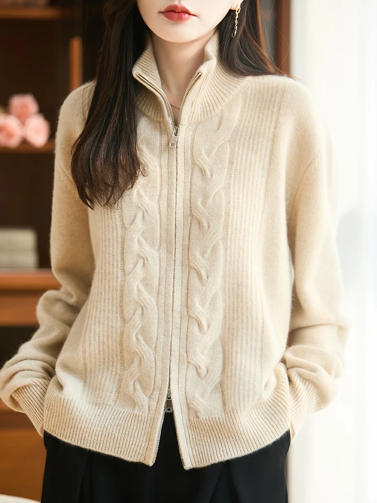 

New Women Winter Sweater 100% Merino Wool Knitwear Lady Blouse High Quality Cardigan Long Sleeve Clothes Tops Turtleneck Jersey