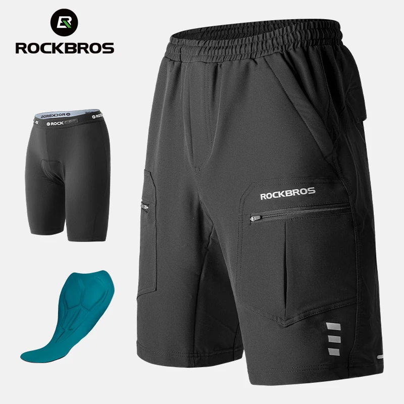 

ROCKBROS Cycling Shorts 4D Padded Men Cycling Underwear MTB Shorts Road Mountain Bicycle Short Hiking Pants Moto Bike Clothing