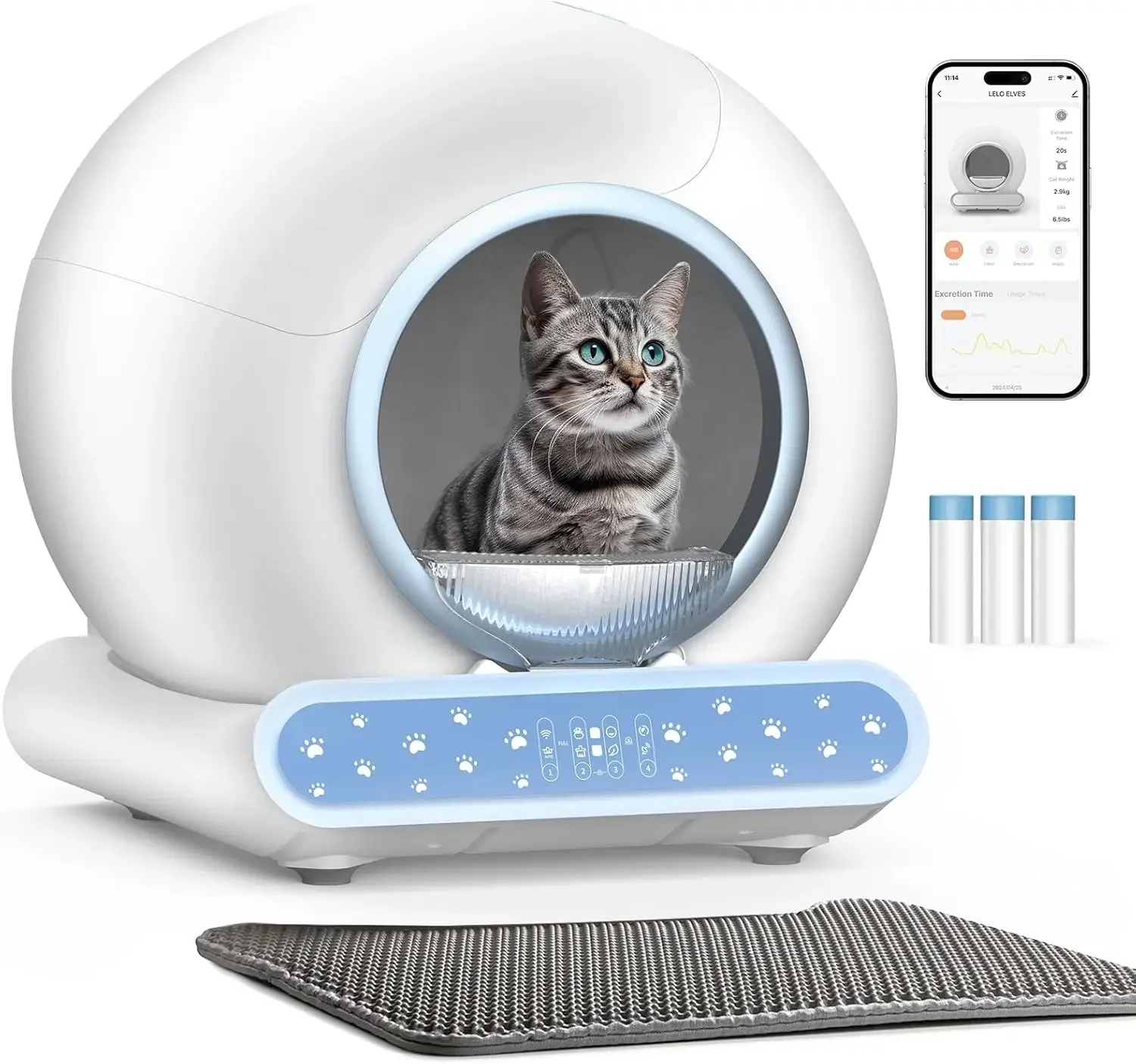 Newest Design 65L Large Capacity Smart Cat Litter Box Automatic Cat Toilet