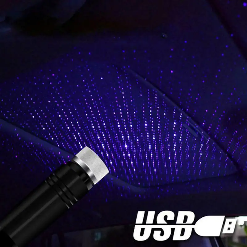 Veilleuse LED Starry Sky avec prise USB, budgétaire, lumières d'escales, décoration de voiture, lampe Galaxy pour toit de voiture, décoration intérieure de pièce