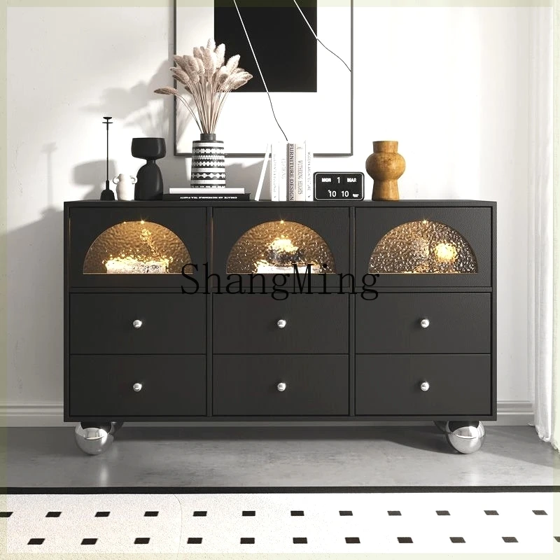 

DHY medieval style dining side cabinet cream style new storage locker entrance cabinet living room
