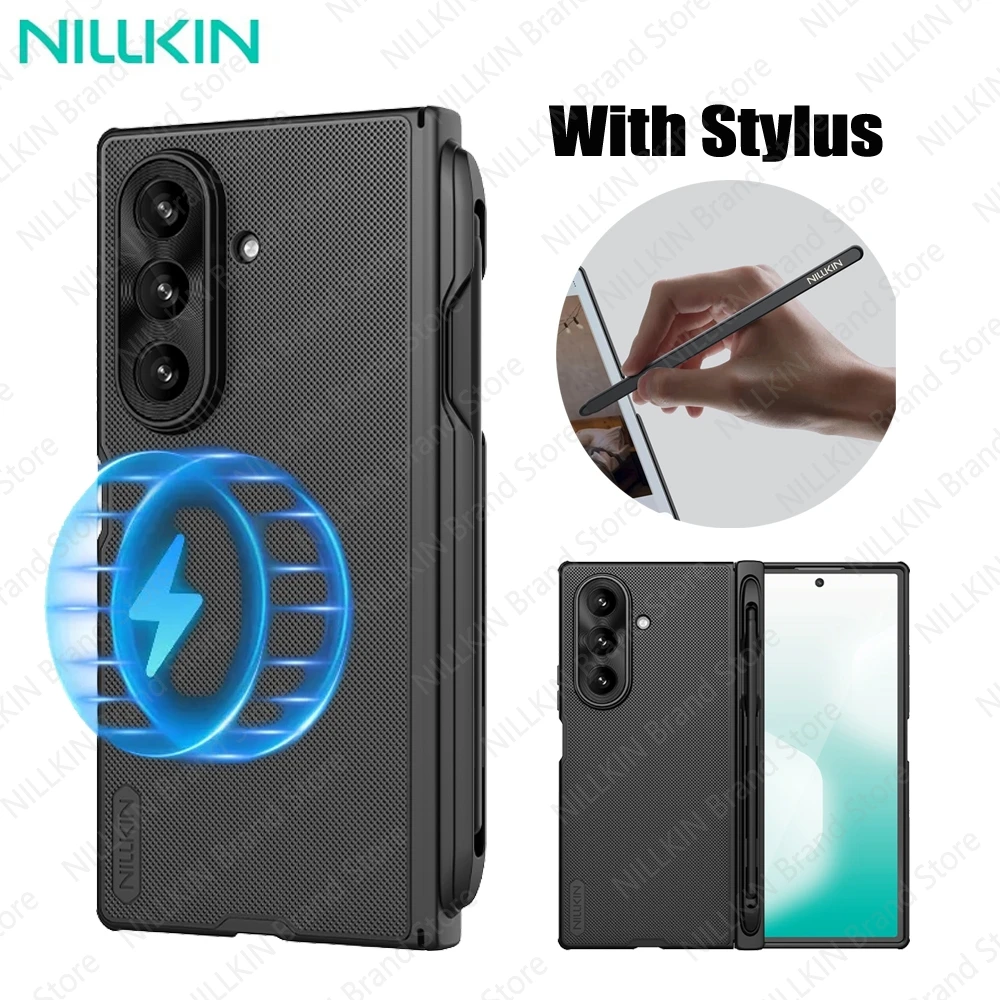 

Чехол MagSafe для Samsung Galaxy Z Fold 7, чехол NILLKIN, матовый щит, складной противоударный магнитный чехол для Samsung Z Fold7 со стилусом